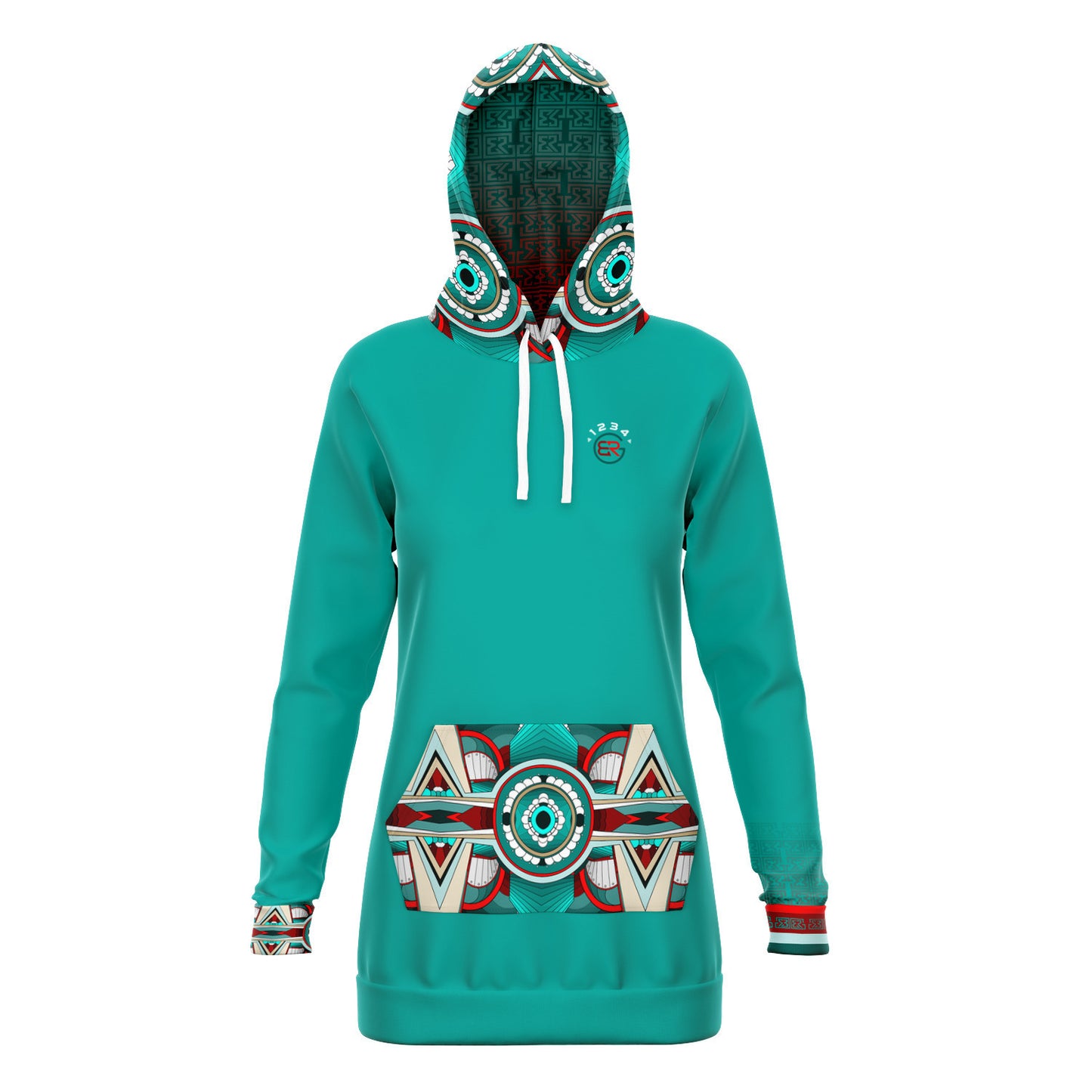 Fluorescyan Hoodie Dress