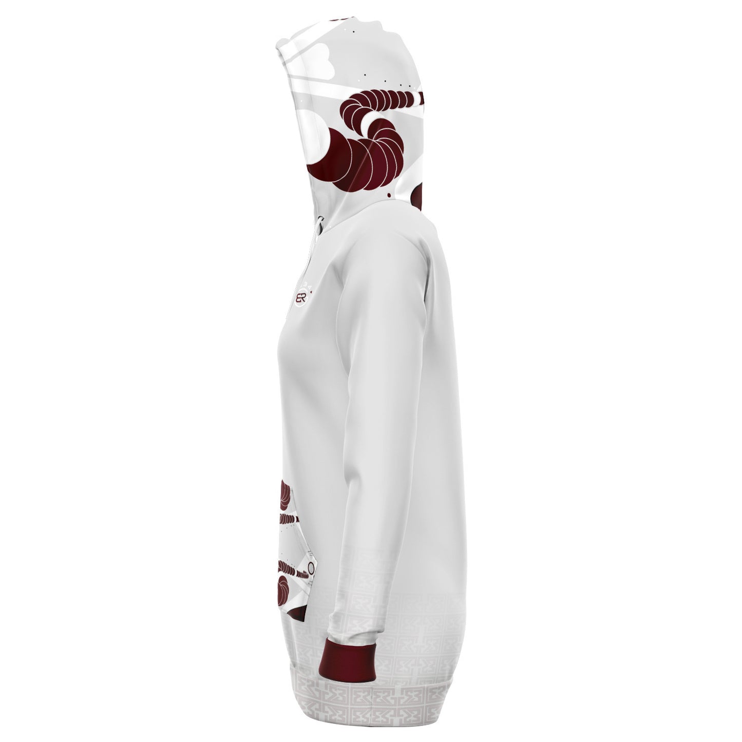 Rose Maroon Hoodie Dress